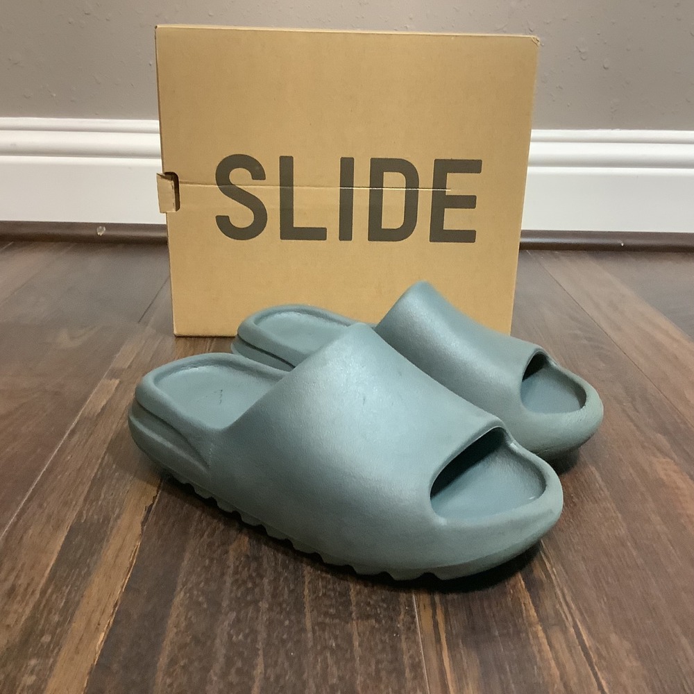 Adidas Yeezy Slide Salt ID2349 Grey Blue EVA Foam Sandals Mens 5 Womens 6